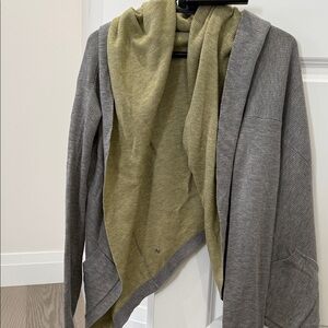 Lululemon Reversible Gray and Green Open Cardigan
